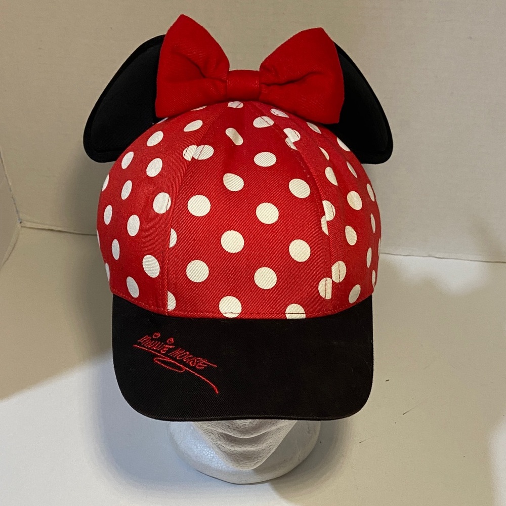 Walt Disney World Minnie Mouse Polka Dot Cap with Bow and Ears-Youth